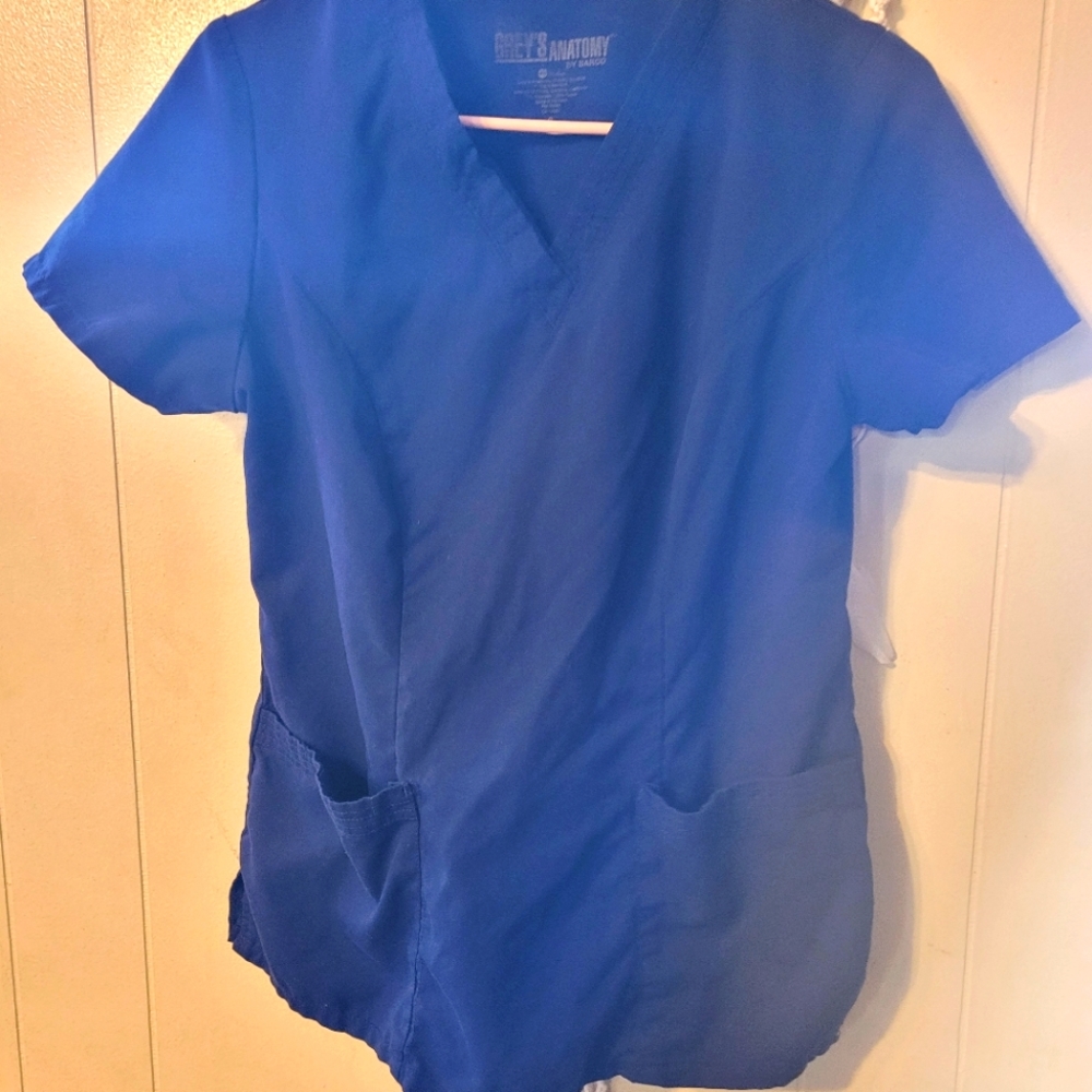 Greys Anatomy Small Navy Blue Scrub Top